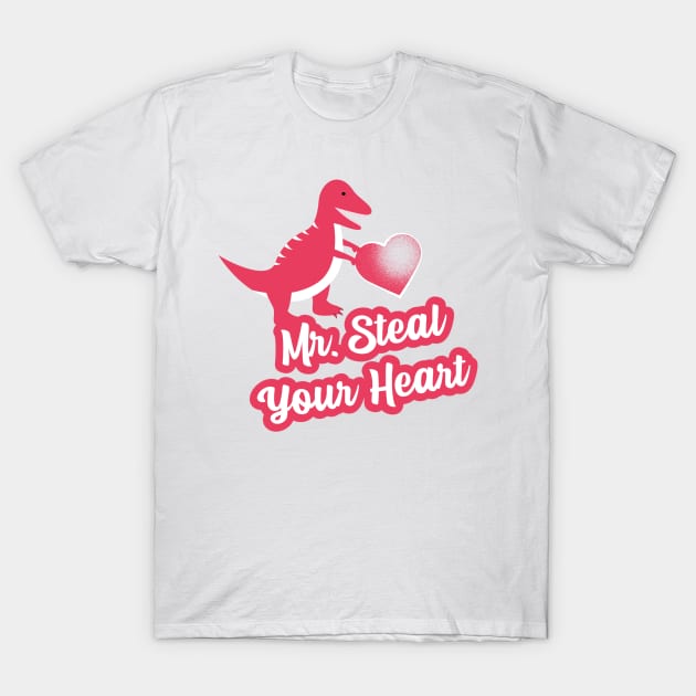 Valentines day shirt for toddler boy Trex I Steal Hearts T-Shirt by madani04